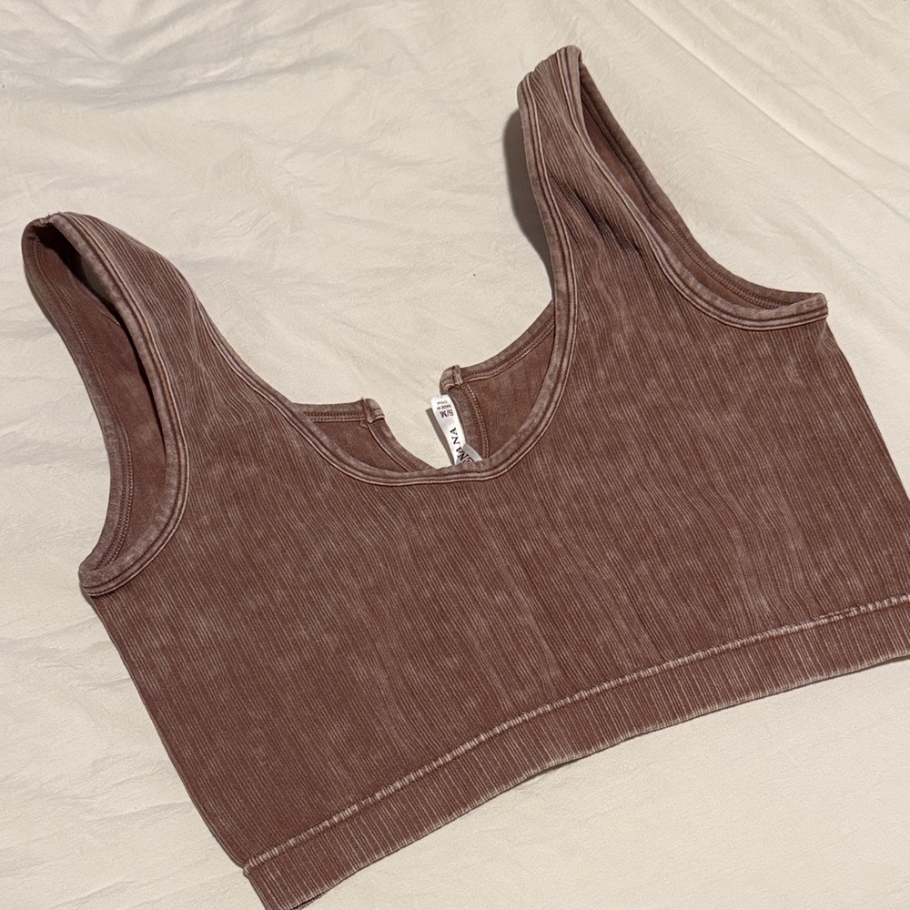 Zenana Outfitters Brown Ribbed Tank Top - Picture 3 of 4